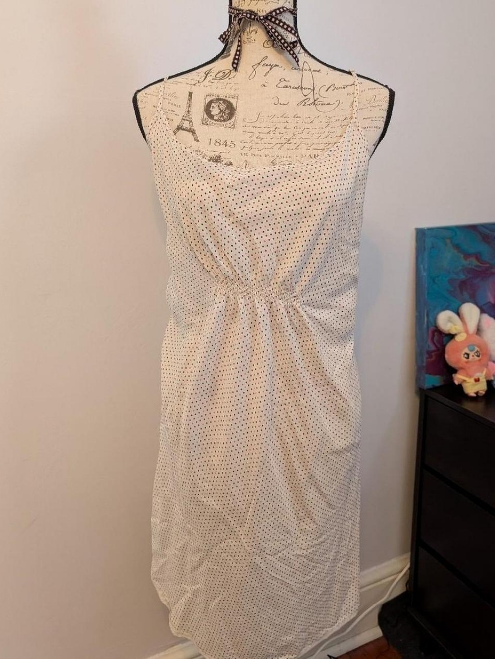 Y2K Coquette True Vintage Old Navy Silk Polka Dot Slip Dress - XXL